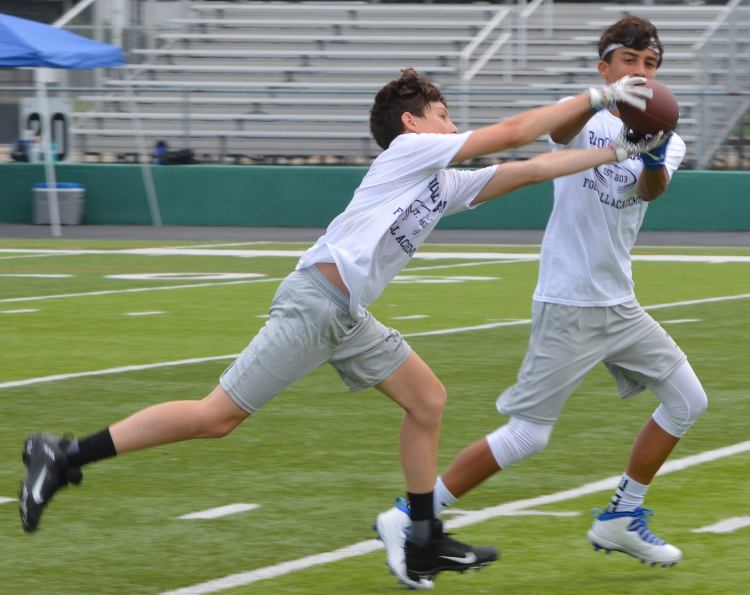 Players in receiver drill